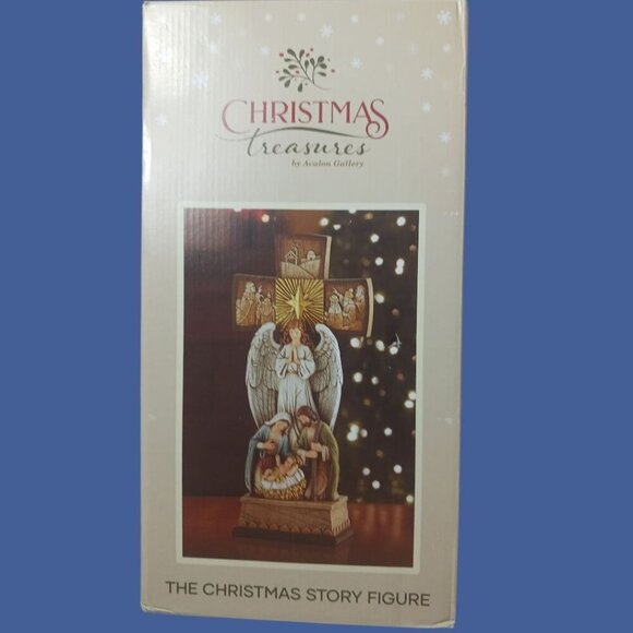 Avalon Gallery Christmas Treasures Nativity Story Figure Cross With Angel "14" - Picture 1 of 12